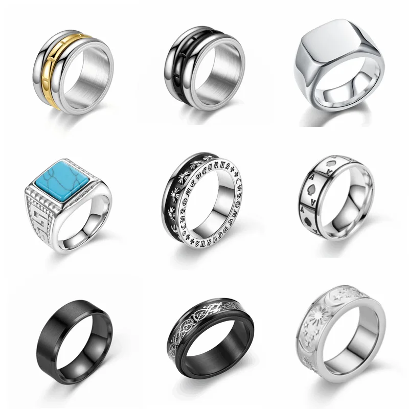 Titanium Steel Ring Fashion Men's Stainless Steel Ring Birthday Gift Ring Independent Packaging Free Shipping