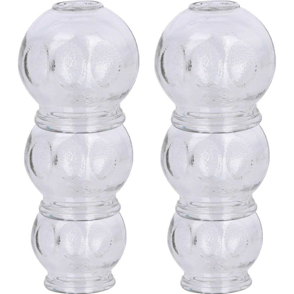 

6 шт., стеклянные банки с огнем, вакуумные банки, чашки для массажа тела, принадлежности для расслабления мышц, антицеллюлитные чашки