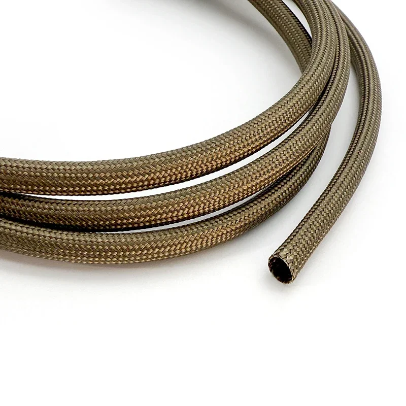 1000Deg.C 1M-10M  High-Temperature Resistance Basalt Fiberglass Sleeve Fireproof Insulation Tube for Electrical Equipment Wiring