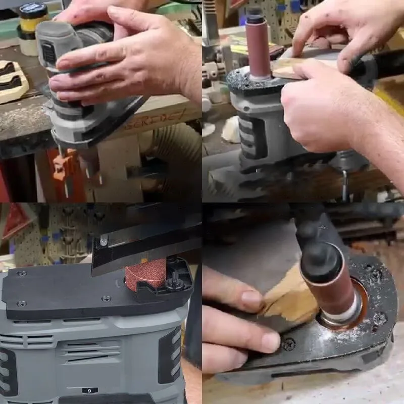 Special-Shaped Shaft Belt Sander Curved Surface Polishing Sand Column Machine Woodworking Arc Grinding Tool
