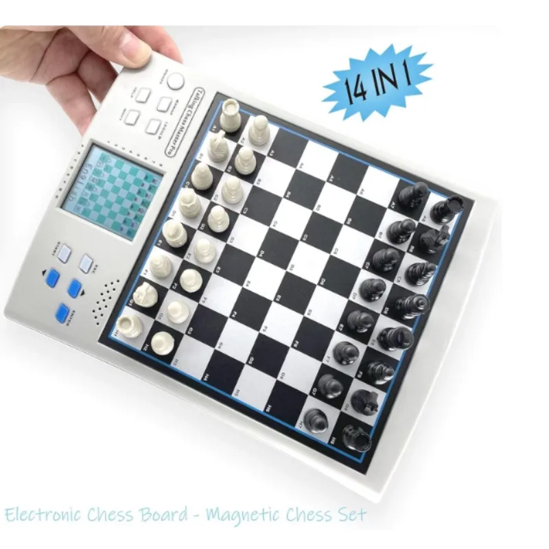 14‑in‑1 Smart Chess Set Dual Player Human‑Machine Board Game Learn Practice for Kids English German Version Birthday