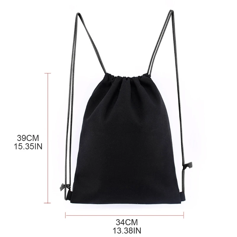 Simple Drawstring Backpack String Bag Sports Gym Sack for Men Women  String Backpack Breathable Cotton Canvas Bag