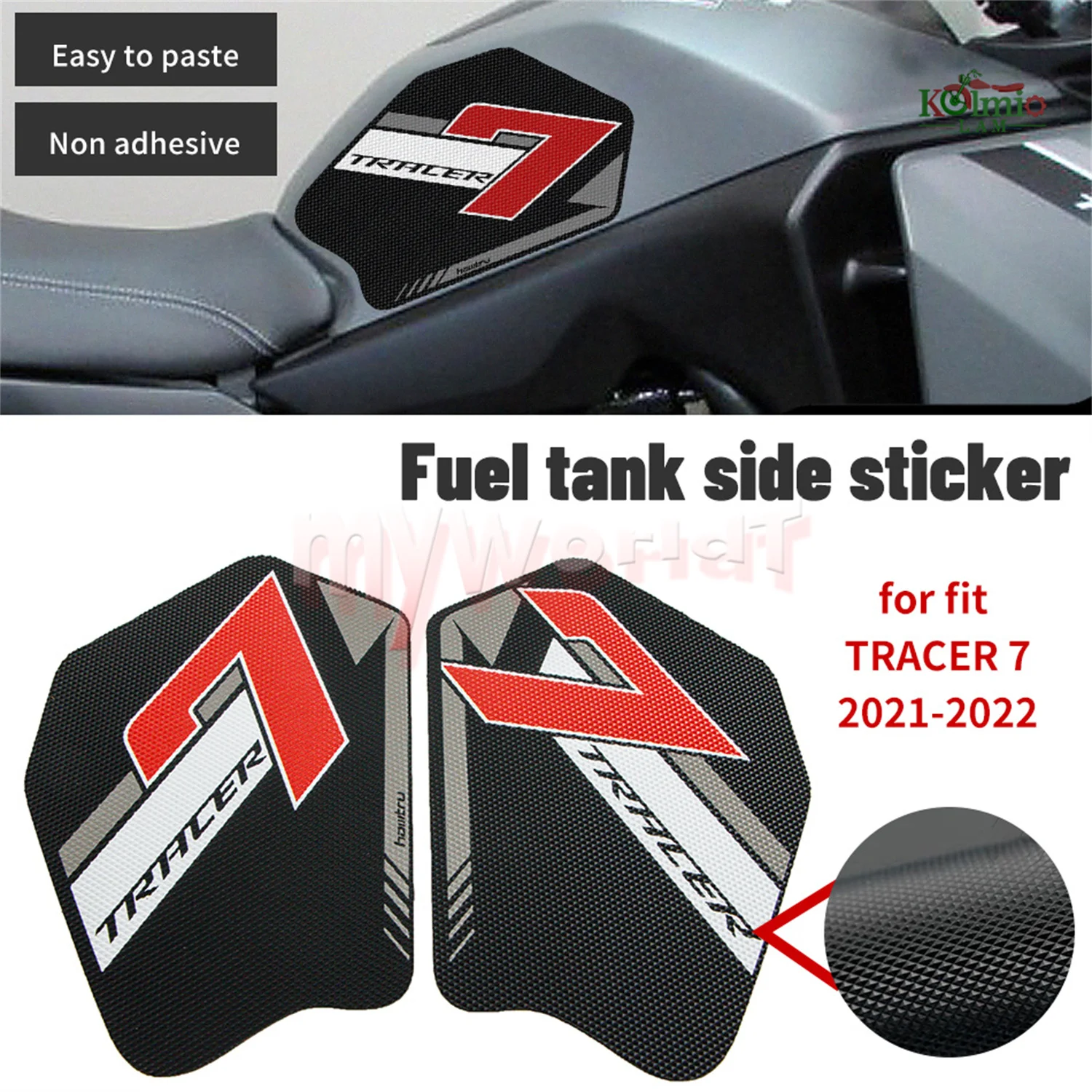 Fit For YAMAHA Tracer 700 GT 2021 - 2022 Side Knee Traction Decal Sticker Anti Slip Fuel Tank Pad Tracer700 700GT Tracer7gt