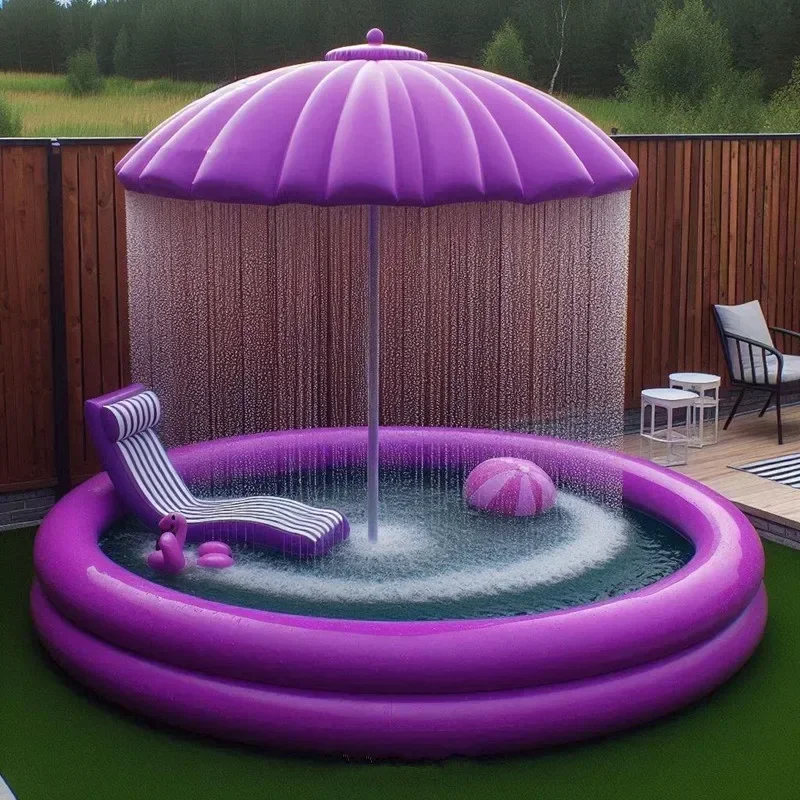 

Premium umbrella inflatable pool with awning, perfect for backyard entertaining and relaxation