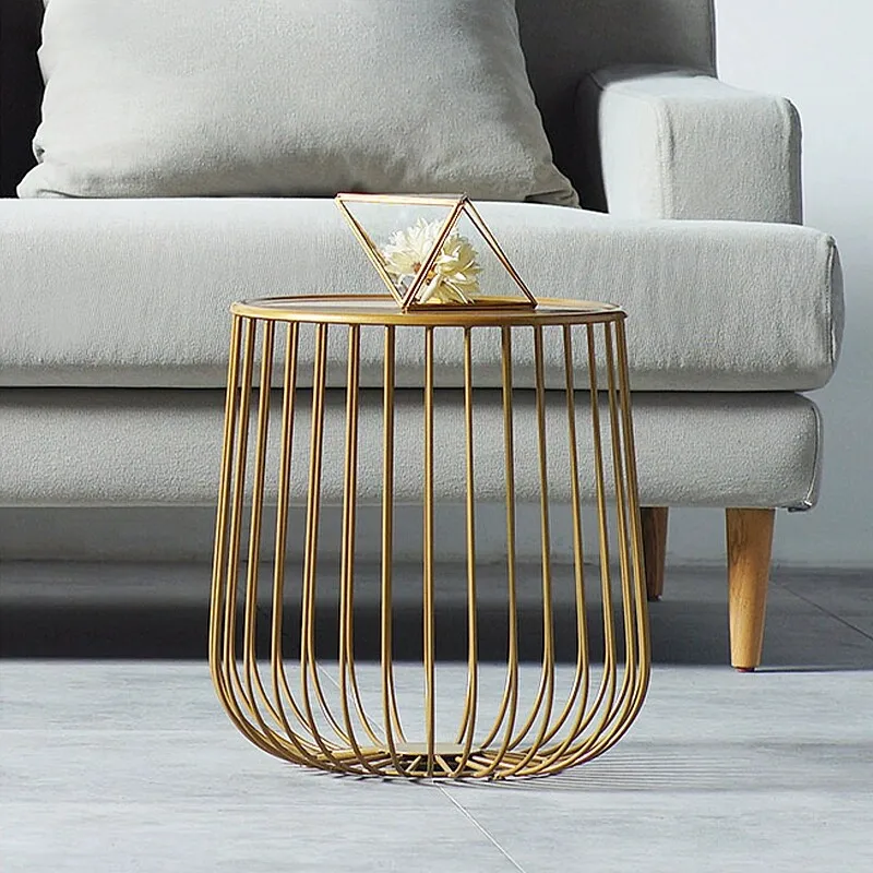 Light luxury small coffee table modern simple combination creative coffee wrought iron bay window living room sofa side table
