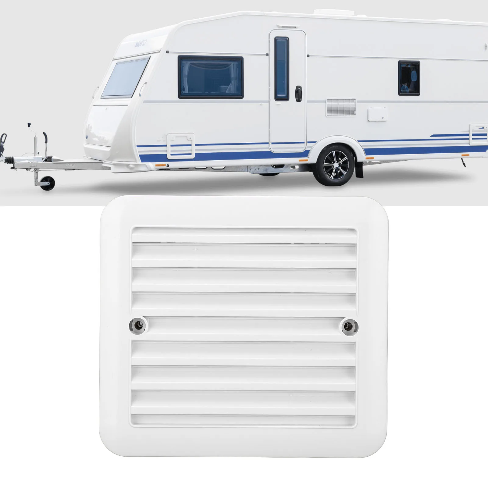 

RV Side Ventilation Grille Easy Installation Water Resistant Anti Fade Versatile Air Outlet for Trailer Campervan ABS Durable