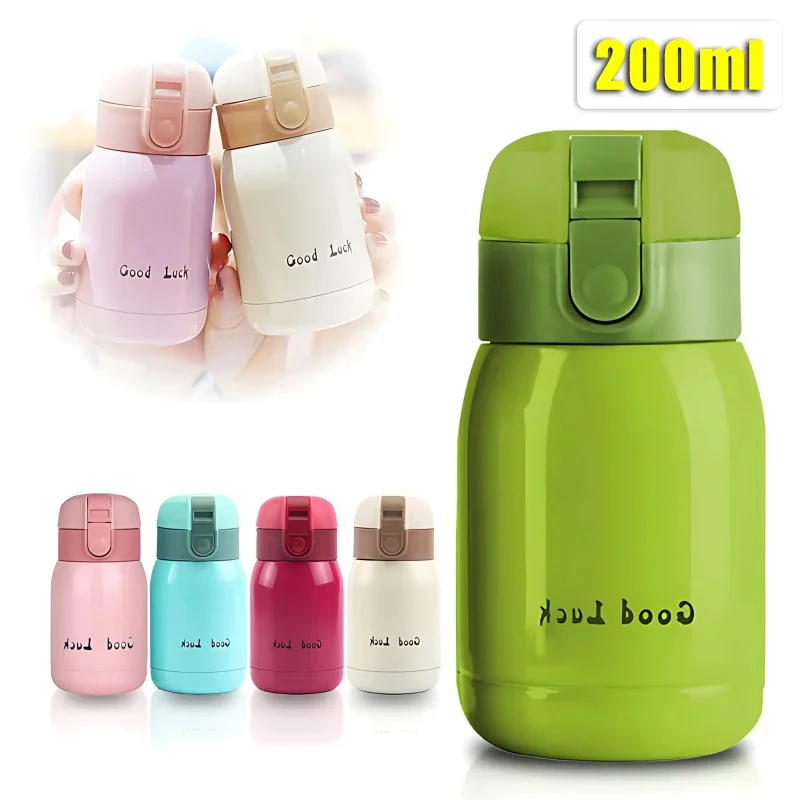 200ml Insulation Cup Student Lady Mini Stainless Steel Insulation Cup Cute Korean Candy Colour Sports Water Cup Portable Simple