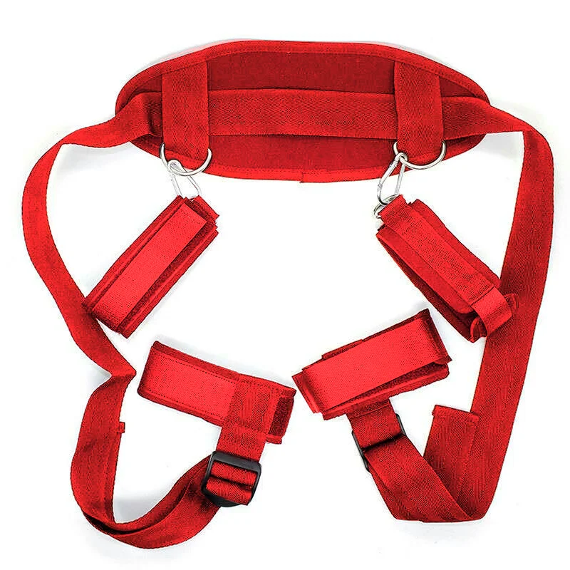 Couples Sex BDSM Flirting Tied Legs Handcuffs Neck Ankle Toys Bondage Restraints Harness Adjustable Open Chastity Adult Games 18 view 2