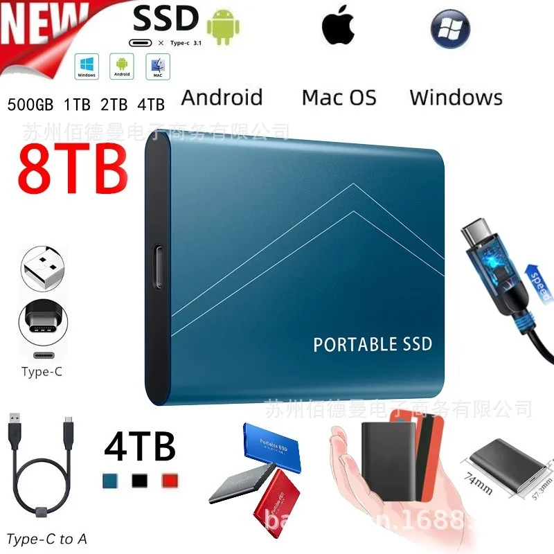 

Mini Mobile Solid State Drive SSD2TB1T Cross-border Foreign Trade Expansion Hard Drive Cross-border Direct Supply T5S High Speed