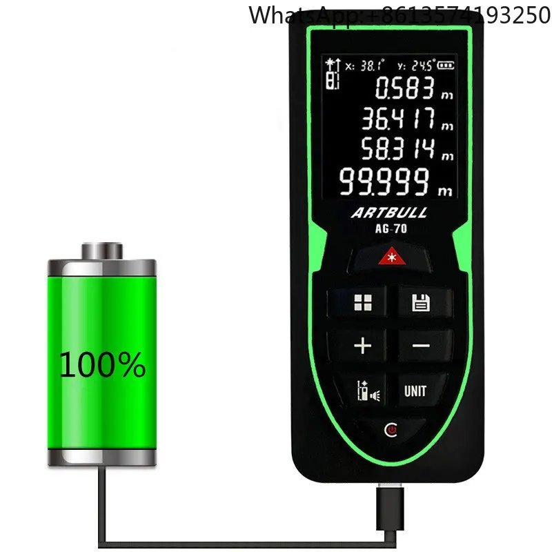 

Rechargeable Green Laser Rangefinder 70m Laser Distance Meter Tape