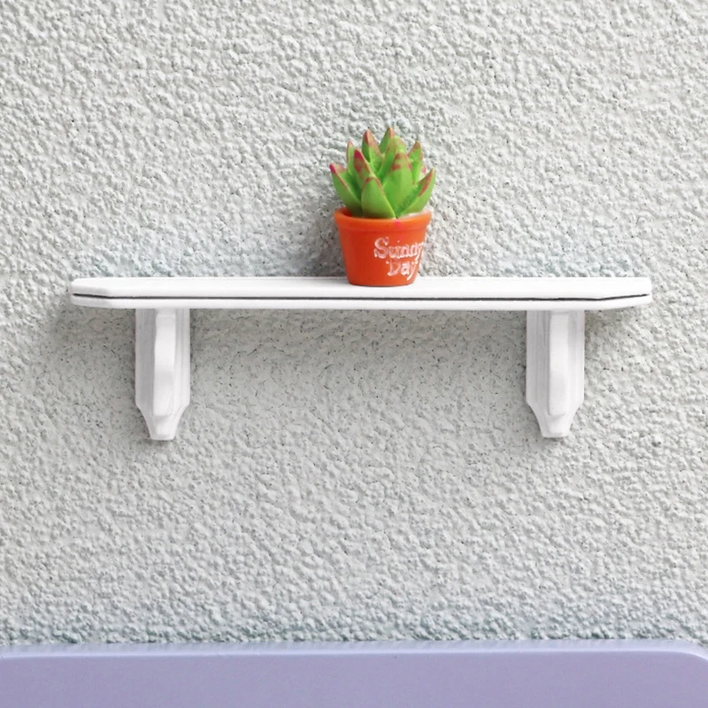 1:12 Dollhouse Miniature Wall Shelf White Storage Rack Hanging Shelf Model Home Bathroom Furniture Decor Toy Doll House parts