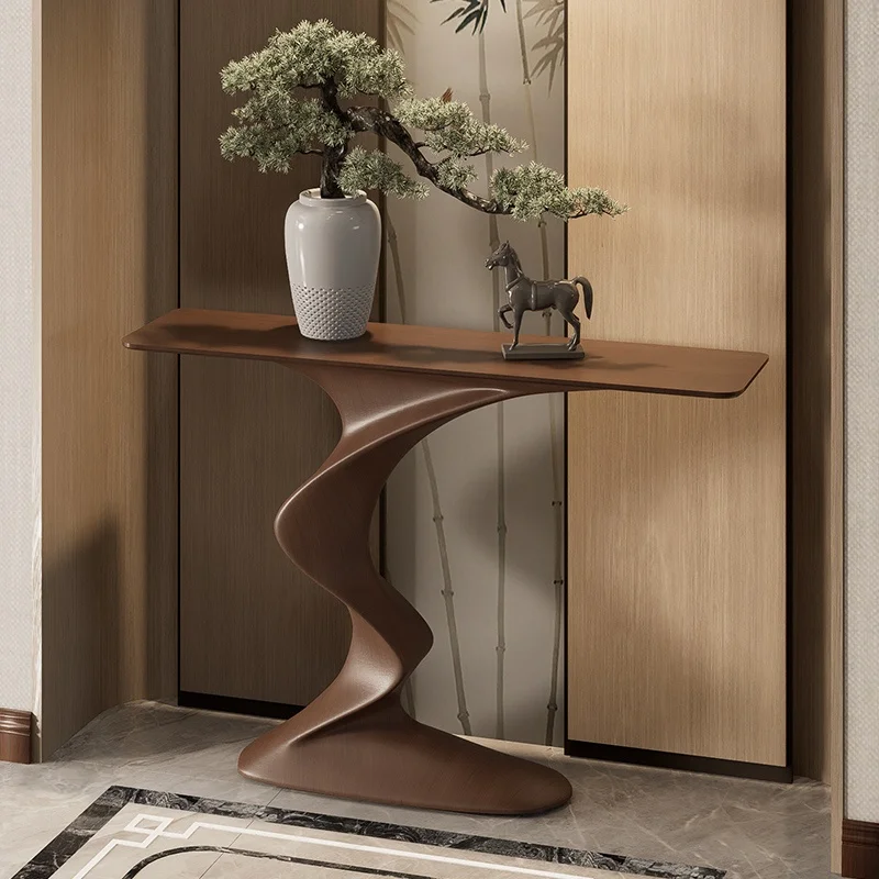 

Elegant modern console table with golden Chinese entryway hallway cabinets living room furniture, welcoming new home