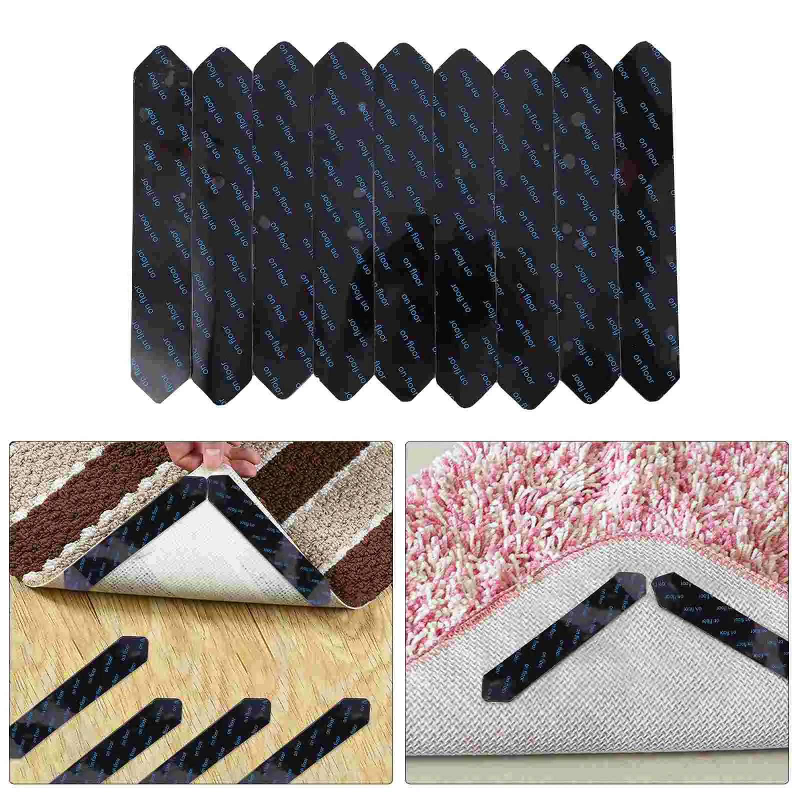 8 Pcs No Trace Non-slip Stickers Mat Area Rugs Carpet Grippers Pu Holders Fixing