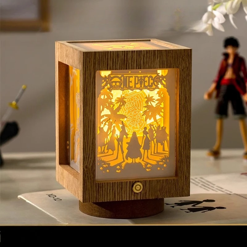 Anime uma peça luffy figura de ação luz noturna brinquedo cabeceira decoração pintura presente natal pode girar