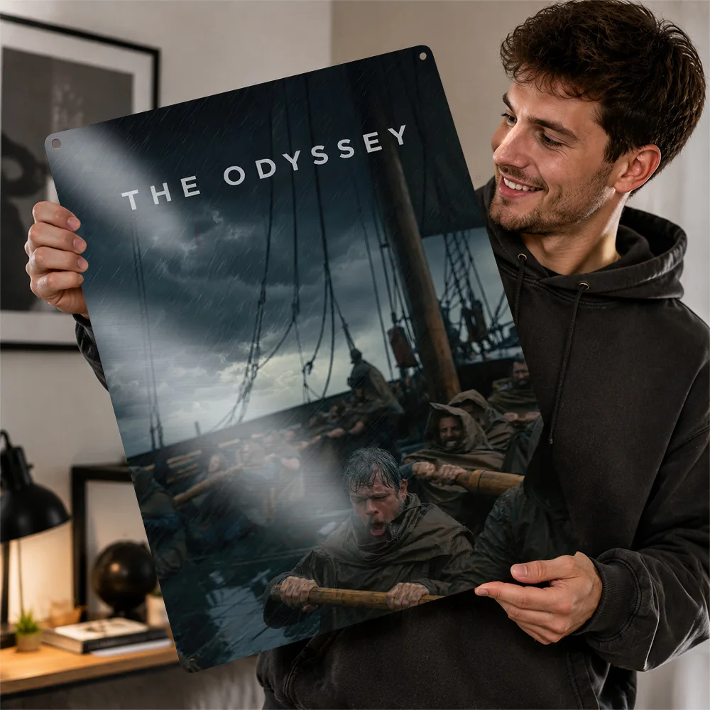 The Odyssey Movie 3D Texture Printed Poster Custom Vintage Metal Tin Plate Sign for Wall Art Bar Accessories Decor Luxury Home