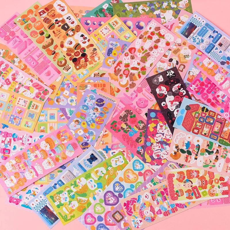 Goo Card Stickers Set For Kids Kpop Pretty Aesthetic Cute DIY Material Tool Decor Stationery Scrapbooking Stationery Gift Bts