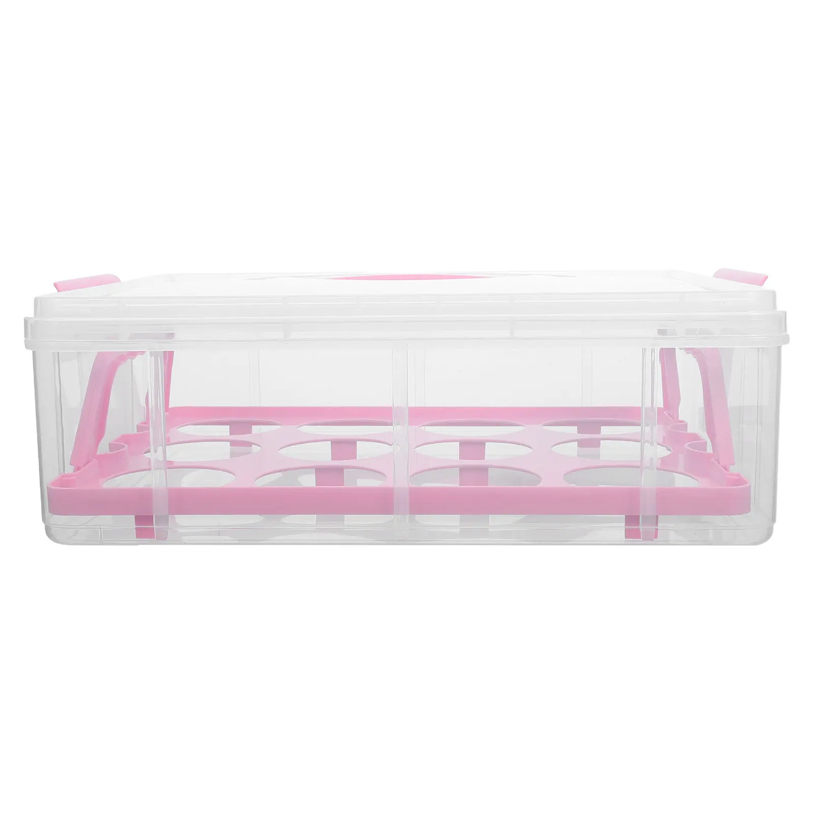 Plastic Cupcake Carrier 12 Count Brownie Holder Container Clear Lid Handle Stackable Secure Lock Portable Muffin Organizer Box