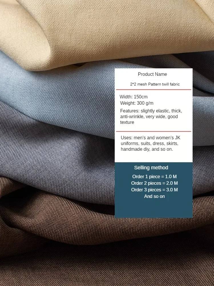 Suit Fabric Micro Elastic By The Meter for JK Uniforms Dresses Skirts Coats Diy Sewing Cloth Anti-wrinkle Comfortable Plain Gray