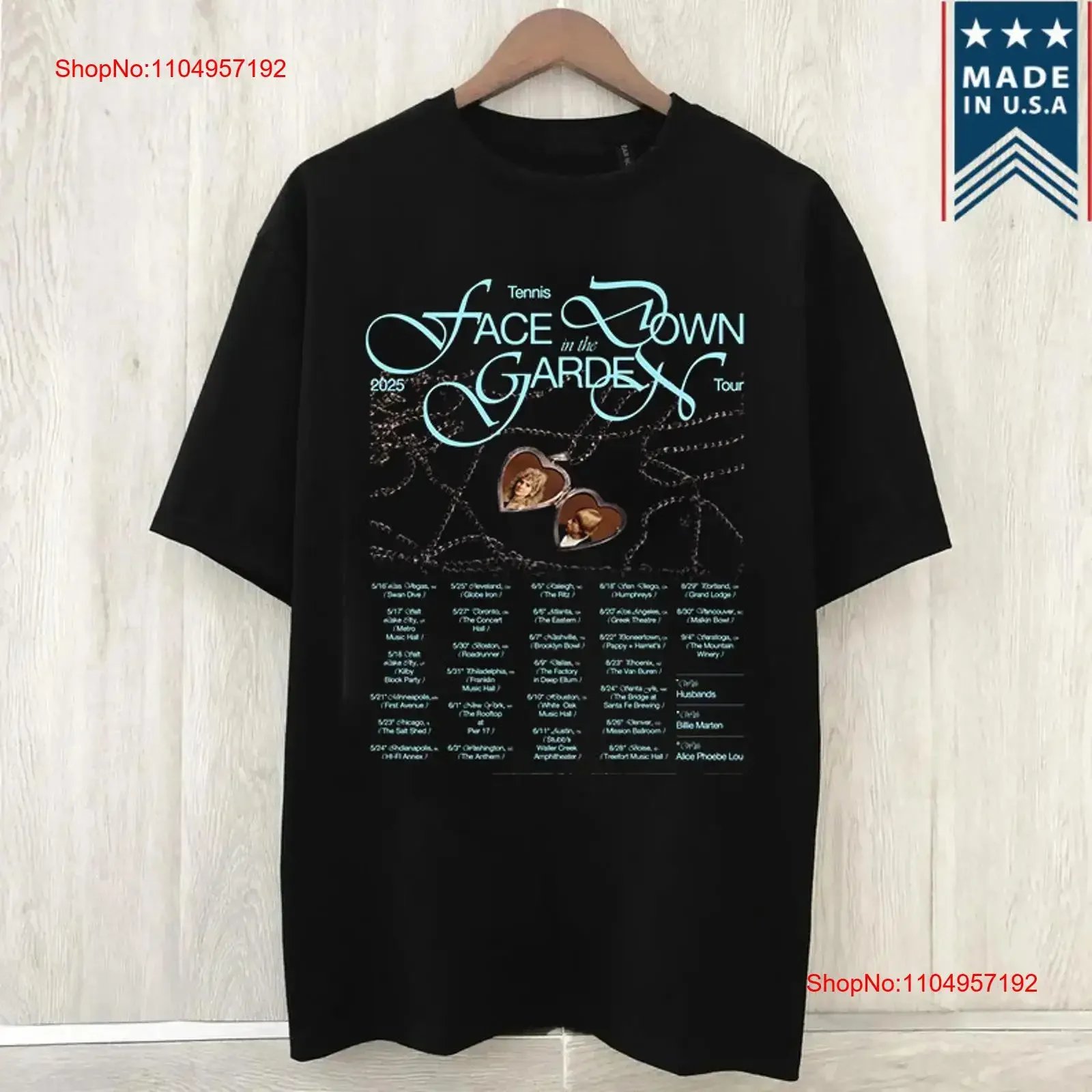 Camiseta de banda de tenis Face Down In The Garden Tour, talla completa S 5XL, ropa informal vintage lavada, Top de moda para uso diario