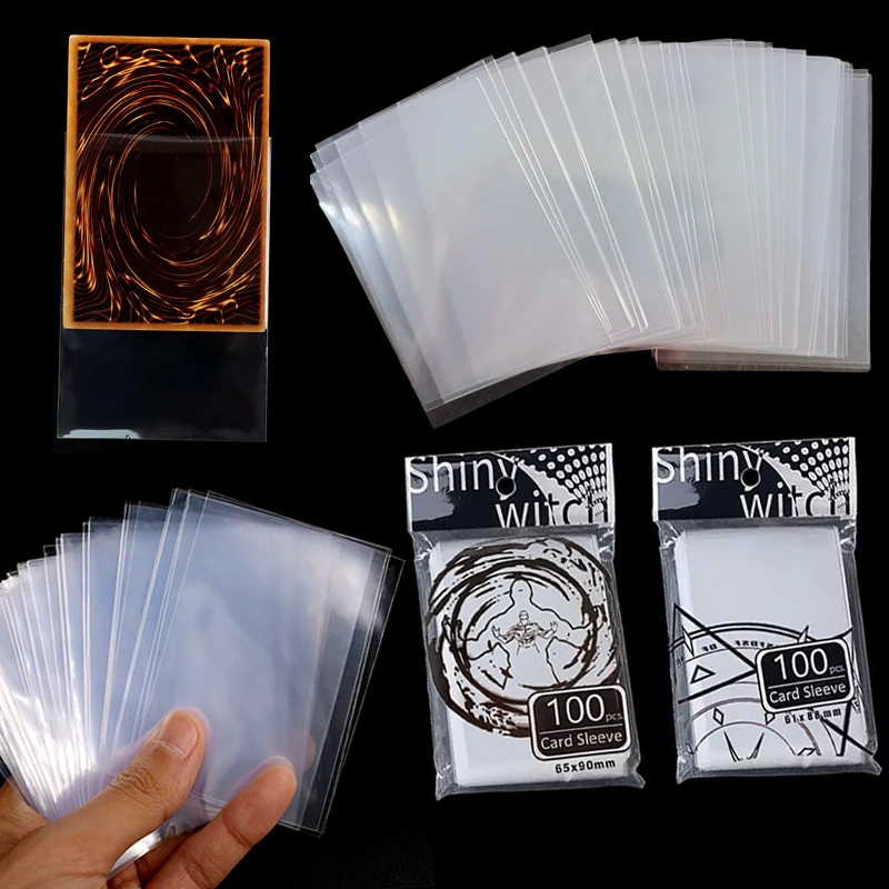 5Packs Transparent Card Sleeves 100PCS/Pack Waterproof Dirt Proof Card Protector 61x88 65x90 Game Idol Album Cards Gathering ZYF