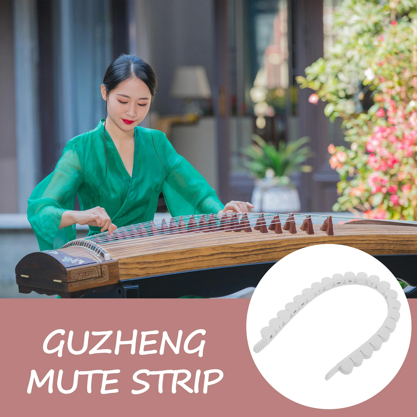

Guzheng Mute Belt Silent Strip Musical Instrument Accessory Pink Silicone Practice Weakener Durable Long Term Use Indoor Outdoor