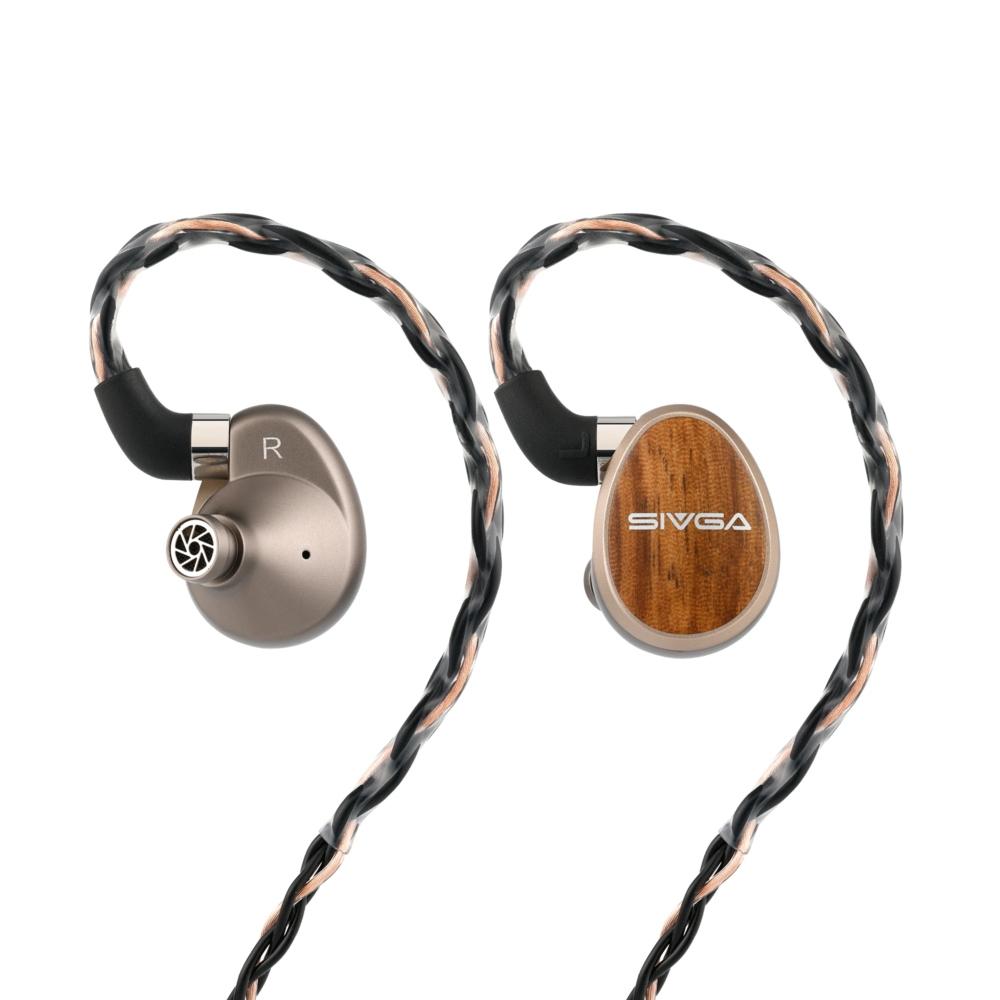 SIVGA Nightingale PRO سماعات سلكية زيبرا غطاء خشبي 0.78 مللي متر 2pin 4.4 في الأذن مكبر صوت مسطح HIFI سماعات الألعاب ملحقات الموسيقى