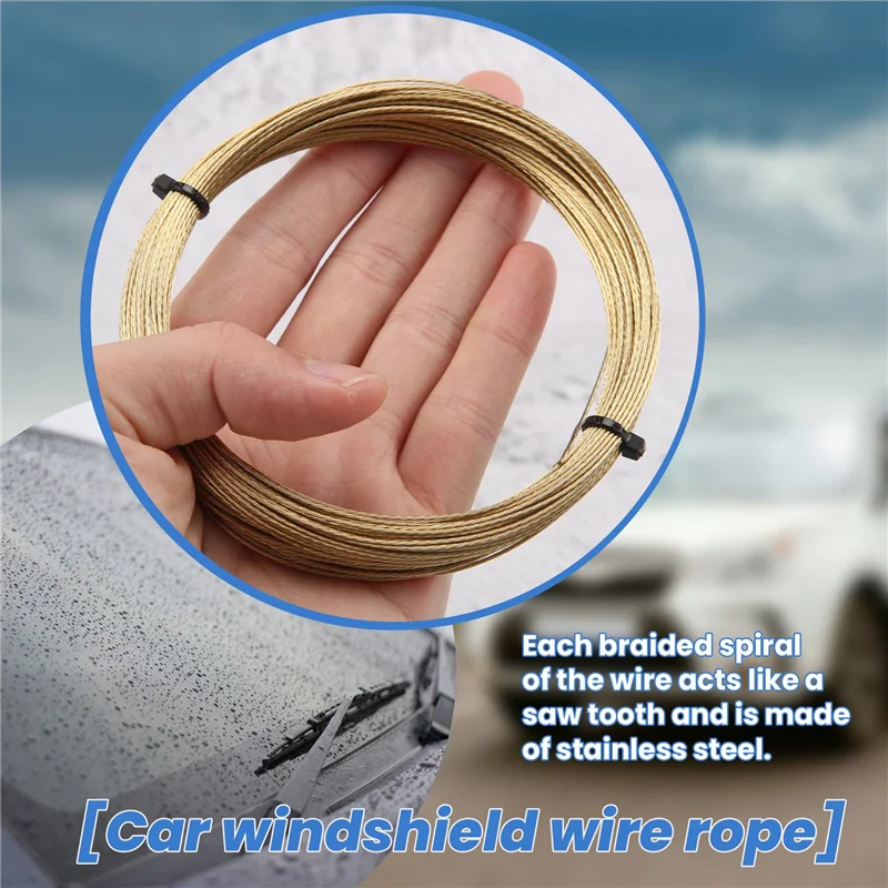 

-A96P 20M Car Windshield Window Removal Install Steel Wire Rope Glass Remover Tool