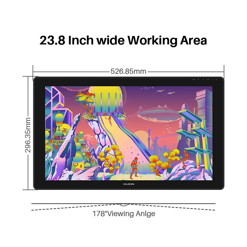 HUION kamvas 24 plus 2.5K QHD 140% sRGB full laminated digital graphic design drawing monitor