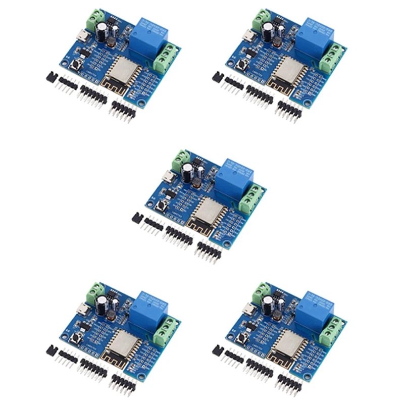 5X WIFI Relay Controller Module, DC 5V 8V-80V ESP8266 Wireless Controller Module ESP-12F For IOT Smart Home APP