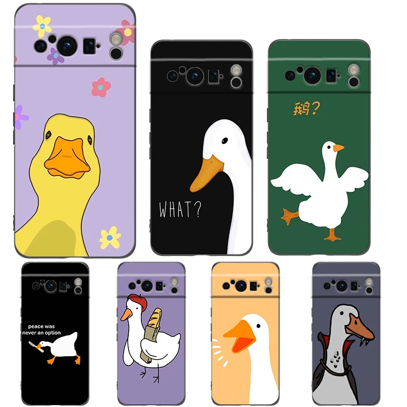 Cute Goose Duck Game Phone Case Cover for Google Pixel 8 7 6 7A 6A Pro 5G Shockproof Silicone Soft 9 Pro XL 8 Pro 5G Shell Capas