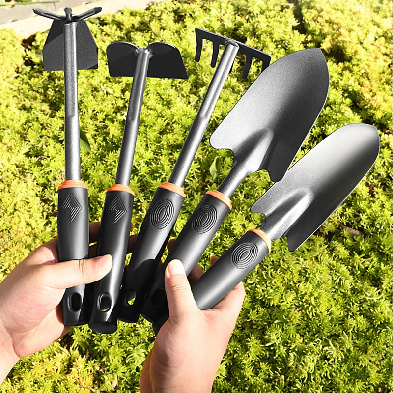 Stainless Steel Gardening Shovel Set, Carbon Steel, Outdoor Planting, Household Ripe, Potted Garden Tools, 1, 3, 4, 5 Pcs