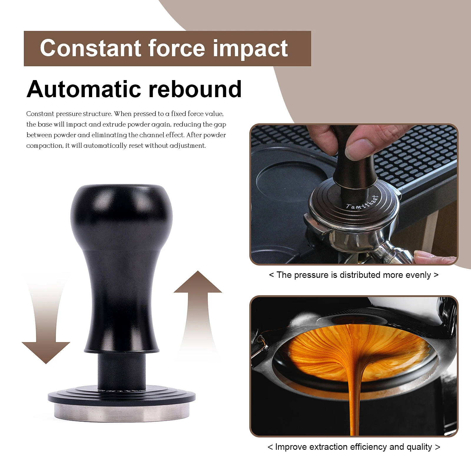 مطحنة القهوة من الفولاذ المقاوم للصدأ أداة احترافية لـ Baristas 53.3 مم 45.5 مم 58 مم 58.5 مم المقاسات المتاحة