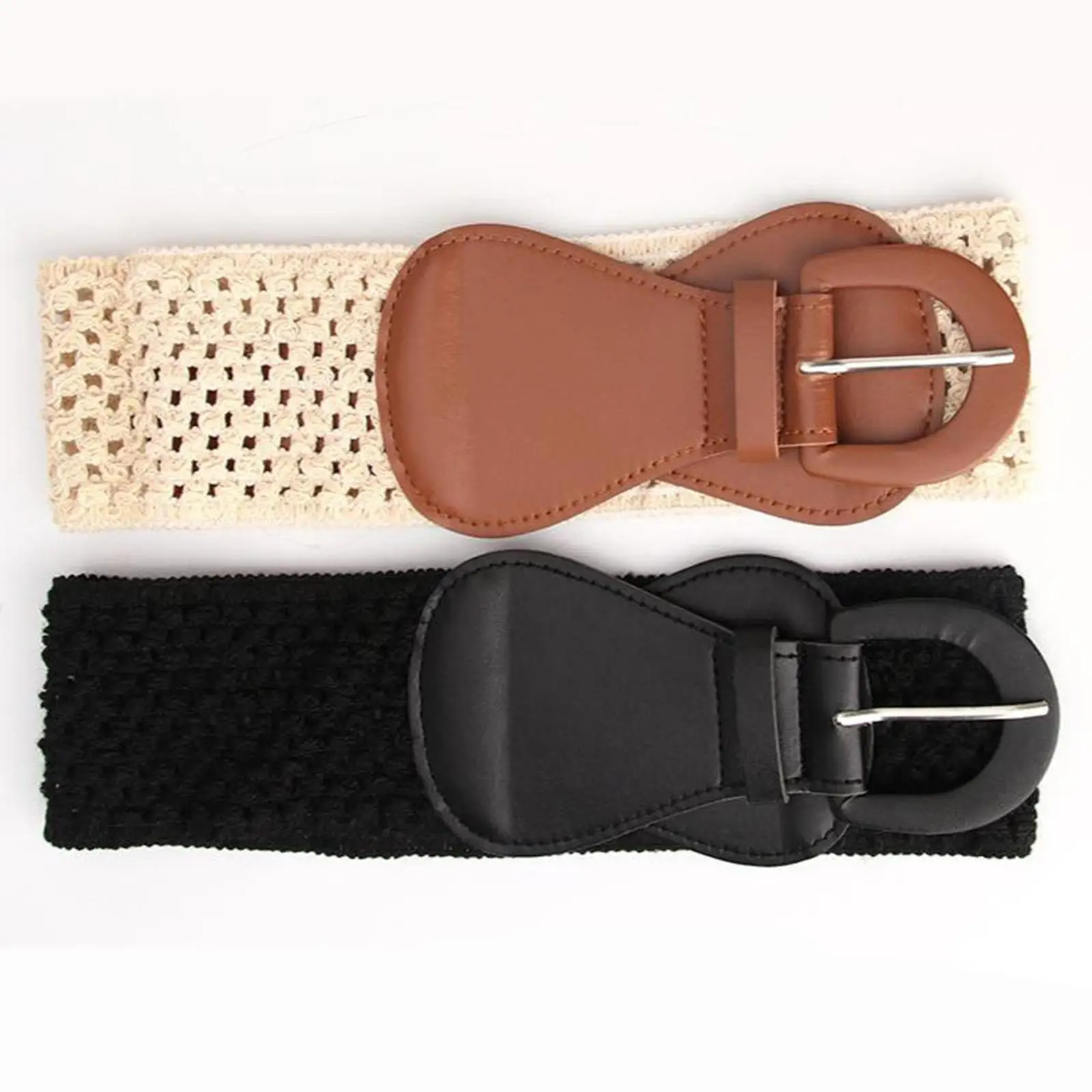 Fashion Women Cinch Buckle Wide Stretch Elastic Waist Belt Corset Waistband