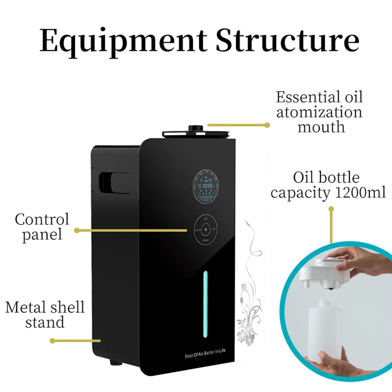 Namste Khách Sạn Lớn Hương Thơm Khuếch Tán Wifi Điều Khiển Tinh Dầu Khuếch Tán Tinh Dầu 1200Ml Nhà Hơi Máy Điện Thơm Ốc Đảo