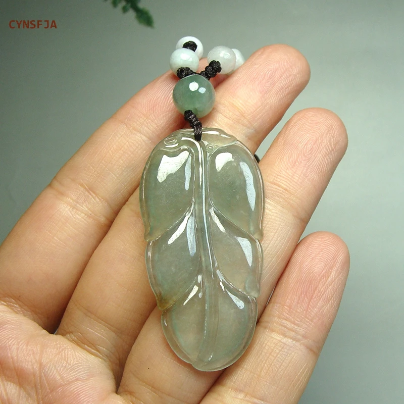 CYNSFJA Real Rare Certified Natural Grade A Burmese Jadeite Unisex Success Career Jade Pendant Hand Carved Ice Green Bless Gifts