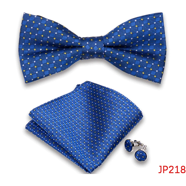Klassische Herren Fliege Taschentuch Manschettenknöpfe Set Jacquard Fliege für Mann Hochzeit Business Schmetterling Knoten Geschenk Mann Zubehör – Detail 20