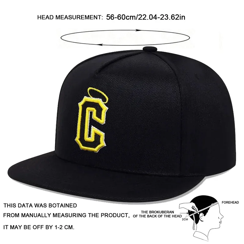 للجنسين الملاك هالة التطريز رسالة C الهيب هوب القبعات في الهواء الطلق قابل للتعديل قبعات البيسبول عادية واقية من الشمس قبعة قبعة رياضية