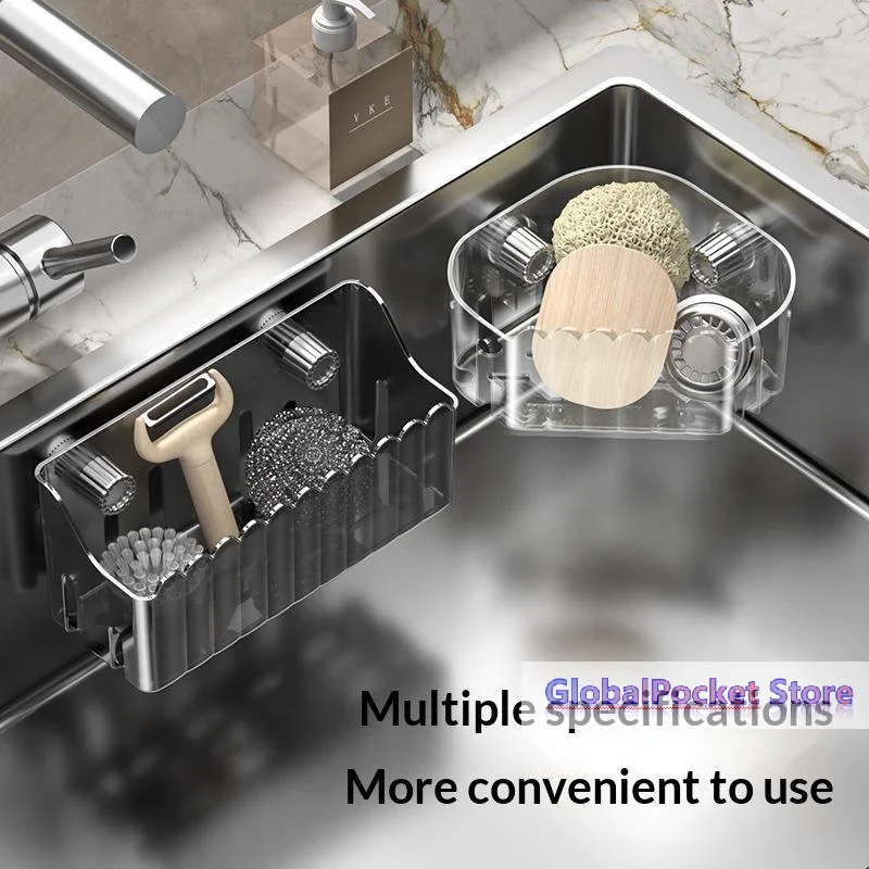 [TG823]Portable Strainer Suction Cup Sink Rack Household Multifunctional Reusable Sink Drain Basket Faucet