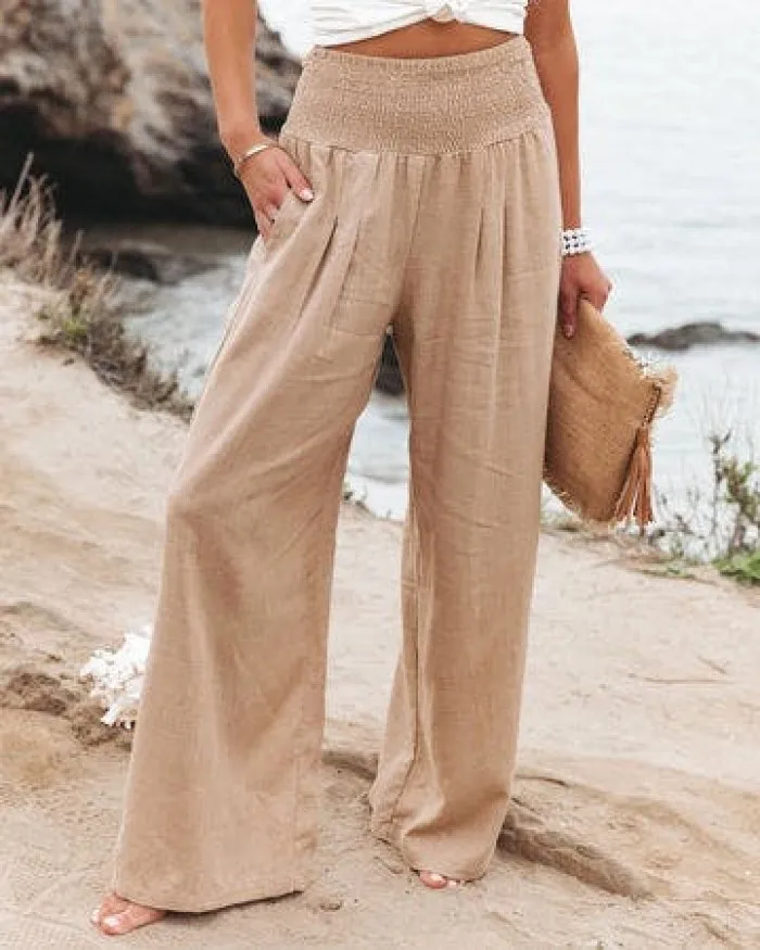 New Color Casual Wide Leg Pants High Waist Long Trousers Women's Faion Spring  High Waist Wide Leg Pants