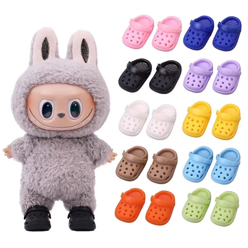 

DIY Accessories for Labubu Shoes Plastic Slippers Fashionable Hole Shoes Personalized Doll Decoration Girls Toy Birthday Gift