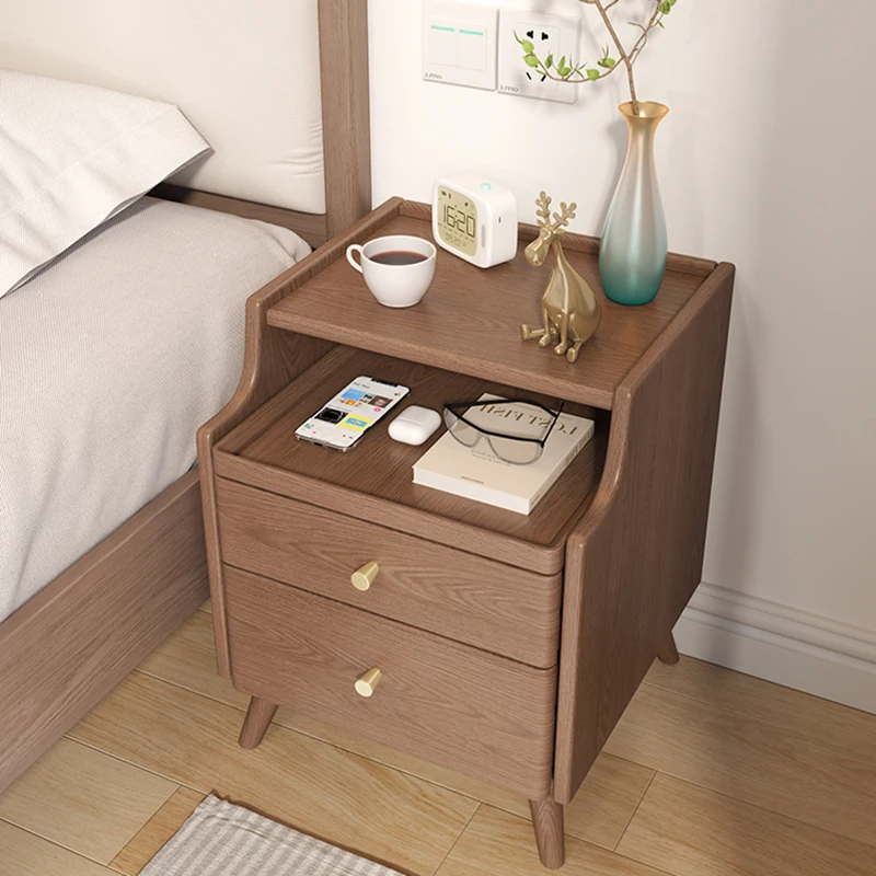 

Storage Modern Bedside Cabinet Wooden Corner Mobile Bedroom Nightstands Living Room Small Table De Chevet Bedroom Furniture