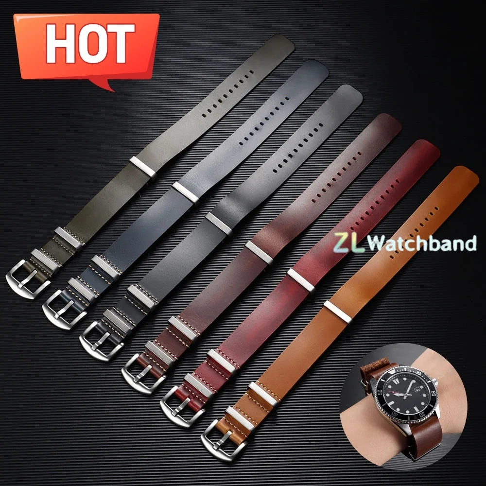 Echtes Leder-Uhrenarmband, 18 mm, 20 mm, 22 mm, 24 mm, Armbanduhrenarmband, einteilige Uhrenarmbänder, Uhrenverstellung, Ersatzzubehör