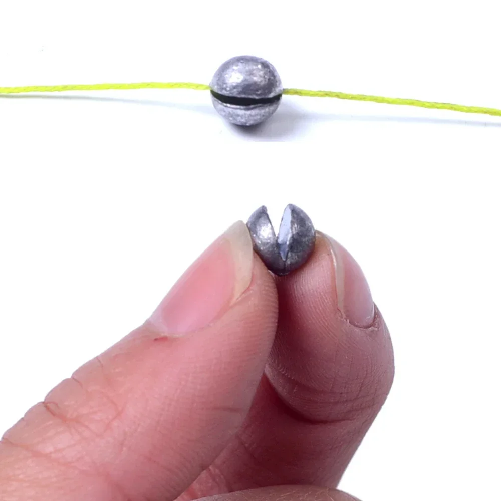 DNDYUJU 50 stücke Runde Split Shot Angeln Gewichte Blei Explosion Sinker Angeln Float Gewicht Tackle-Tool Angeln Zubehör