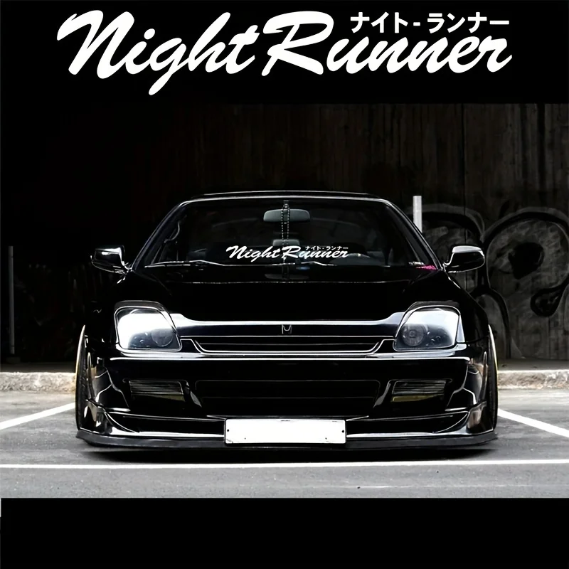 Letter Night Runner Car Stickers Racing Window Front and Rear Windshield Auto Accessories Bumper Door Decoration Vinyl Decals