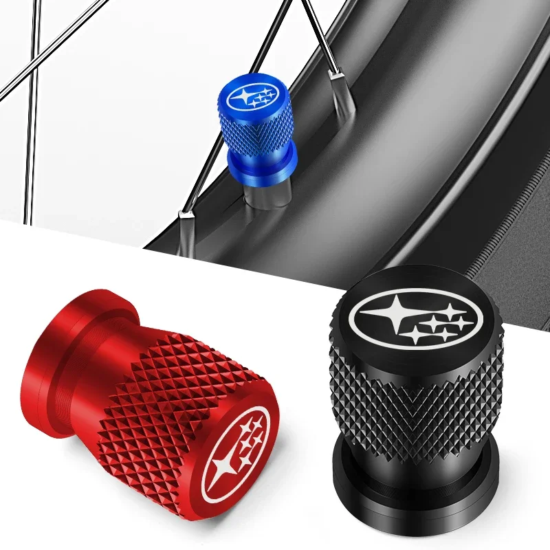 4pcs Car Tire Valve Cap Car Tyre Air Stems Covers For SUBARU Forester Impreza Legacy Outback WRX STI BRZ Auto Accessories