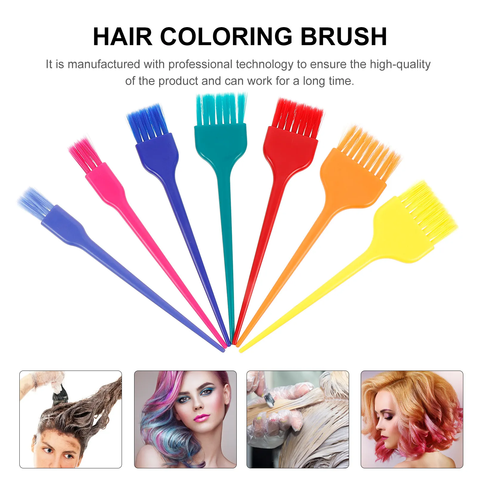 

7Pcs Premium Hair Dye Brush Comb Set Soft Bristles Round Tip Salon Grade Reusable Washable Home Hair Coloring Kit