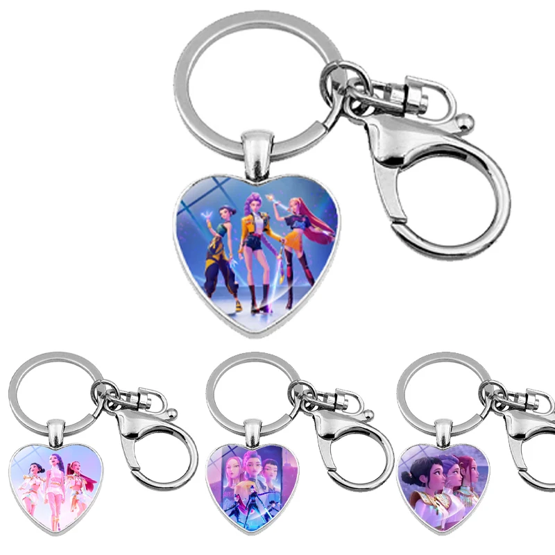 

Брелок KPop «Охотники на демонов» «Любовь» для мужчин и женщин, милый брелок для ключей с героями мультфильмов, студенческий школьный рюкзак, модный декоративный кулон, подарки