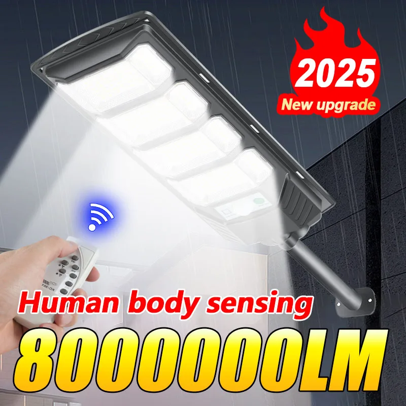 

Pop 2025 новейший солнечный светодиодный светильник, уличные солнечные уличные фонари с датчиком движения, дистанционное управление, водонепроницаемые солнечные лампы для сада