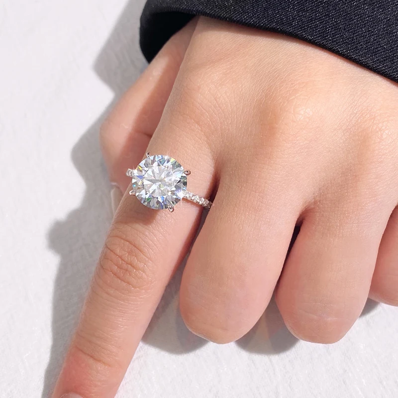 DW Sparkling 1-5ct Big Moissanite Diamond Rings for Women Solitaire Genuine 925 Sterling Silver Designer Luxury Wedding Jewelry