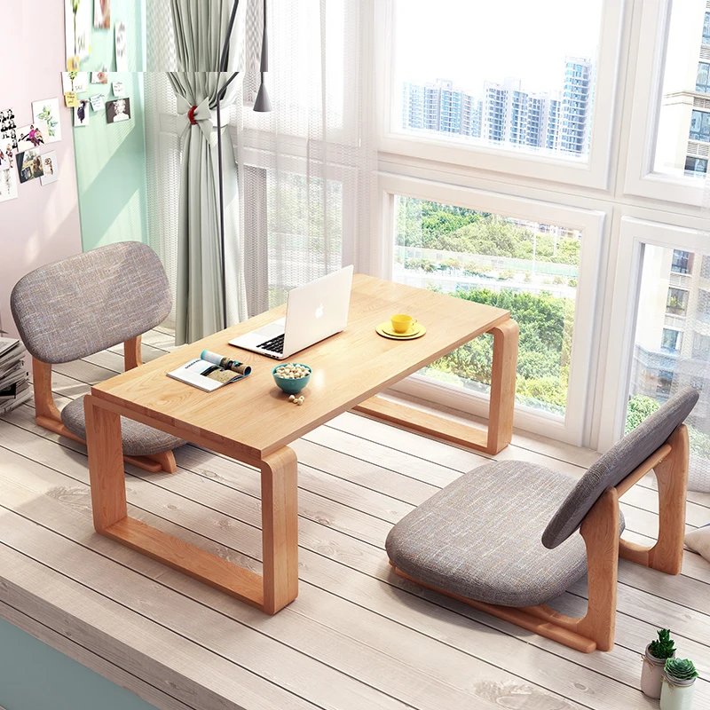 High Quality Strong Japanese Meditation Chair Tatami Floor Low Stool Seating With Back Support For Living Room  Furniture